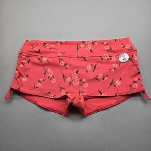 PINK Women Swimwear L Red Floral Bottom SPORT Wireless NWT